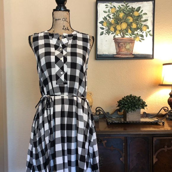LOFT Dresses & Skirts - 🛍HP 5/16🛍 EUC LOFT Black & White Gingham Dress